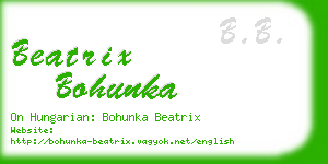 beatrix bohunka business card